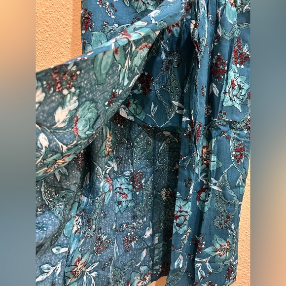 Band of the Free Deep Teal Floral Celene Side Drape Skirt NWT - Picture 4 of 6